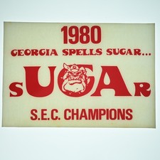 Original VINTAGE 1970s Heat Transfer UGA Football 1980 Champs