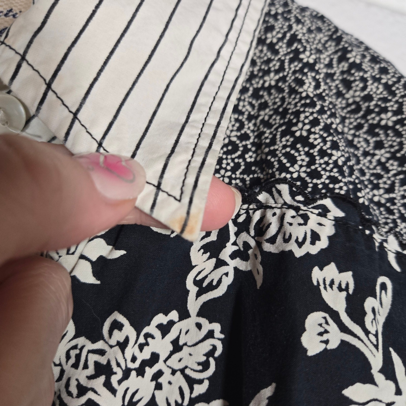 Vtg Y2K New Direction Small Patchwork Floral Butt… - image 5