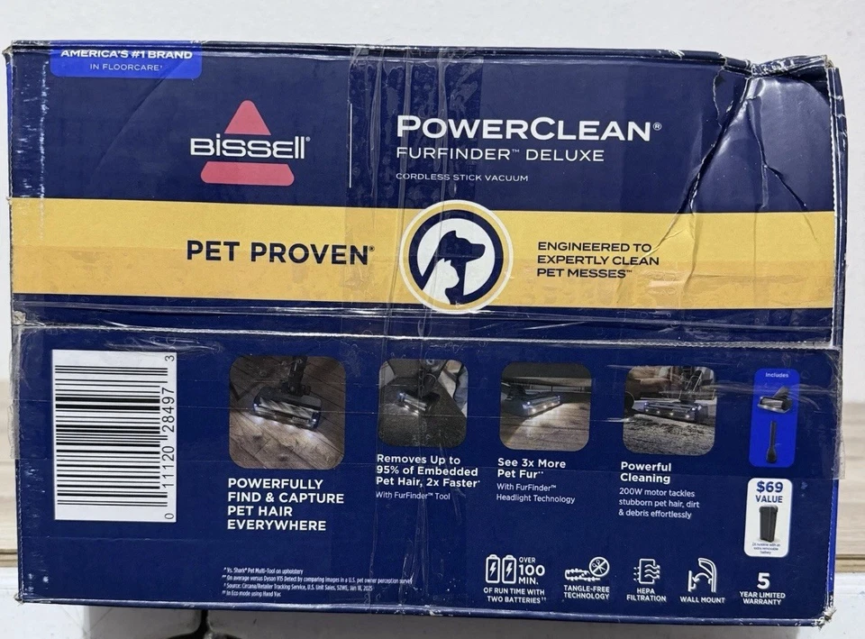 Bissell PowerClean FurFinder Deluxe Cordless Stick Vacuum with Extra Battery - Image 3 of 3