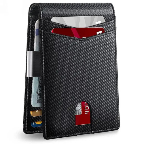 Rfid Carbon Fiber Luxury Men Wallets Money Bag Slim Thin Man Card Holder Wallet - Picture 13 of 30