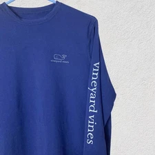 Vineyard Vines Men XL Blue Performance Long Sleeve Shirt Stretch Base Layer Gym