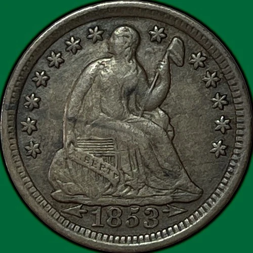 1853 Arrows Seated Liberty Half Dime Extremely Fine XF Coin #35329