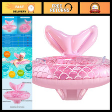 Mermaid Baby Pool Float - Inflatable Toddler Swim Trainer Water Toy for Summer