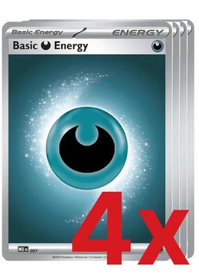 4x Basic Darkness Energy - 007 Common MEE: Mega Evolution Energies NM