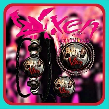 VIXEN ALL FEMALE GLAM ROCK 🇺🇸 BRACELET ➕NECKLACE ➕PIN