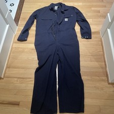 Carhartt Coveralls Navy Blue Sz 44 Reg Made in Nicaragua 100 Cotton