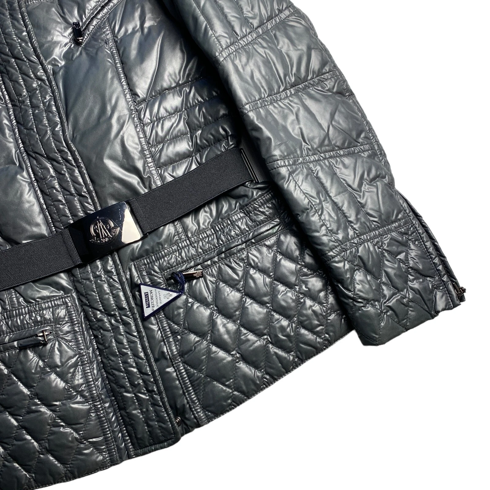 MONCLER Magritte RARO piumino donna vintage grigio metallizzato taglia 1 S