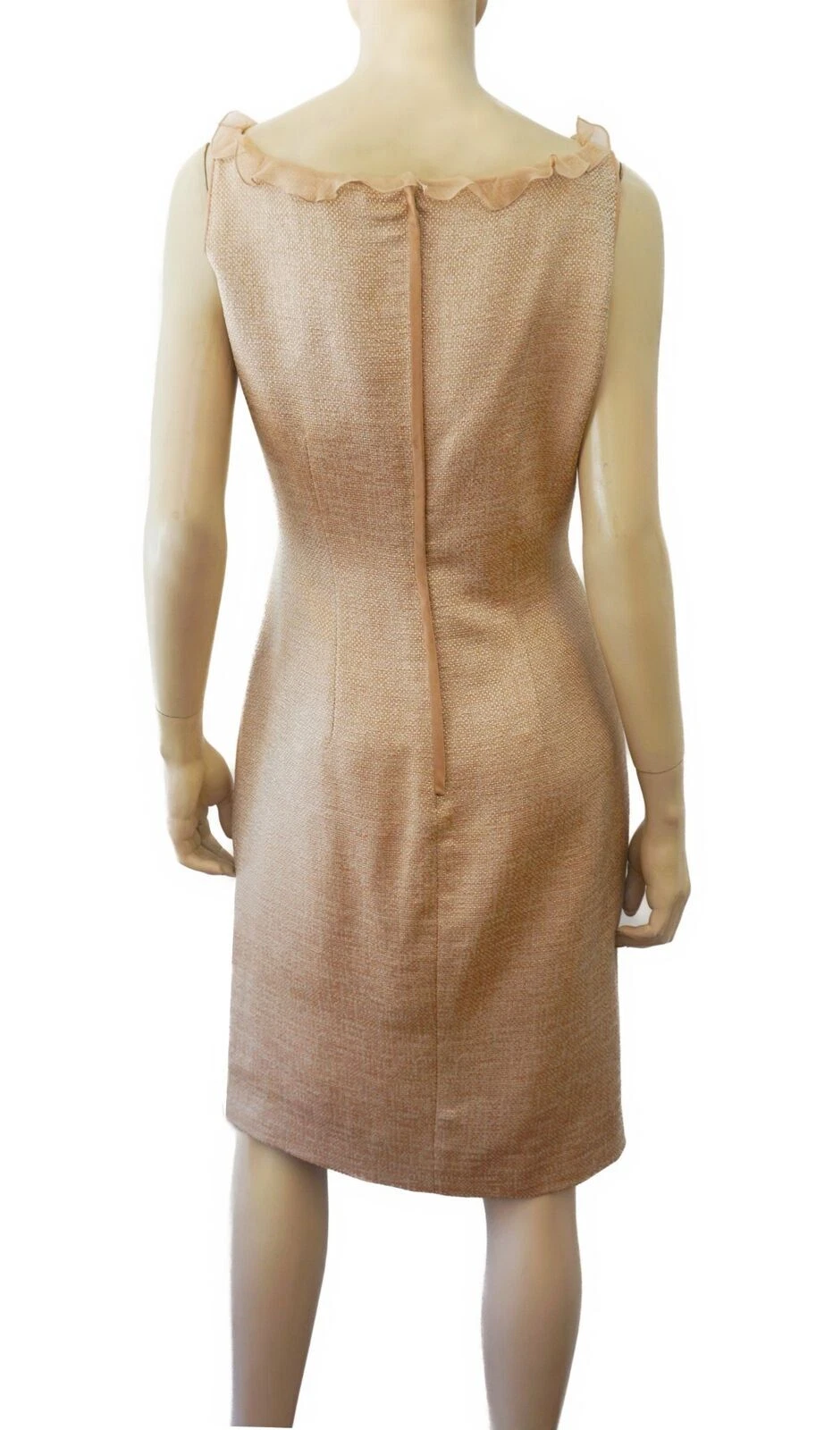 2 pezzi VALENTINO tg 8 abito plissettato lana seta e giacca organza arruffata