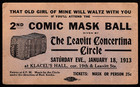 Chicago JAZZ AGE Ballroom Dance Notice 1913 2nd Comic Mask Ball by Leavitt Conce — photo 1