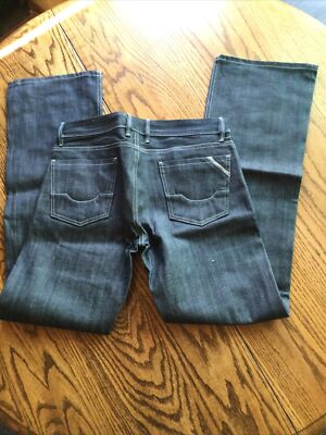 Rockabilly Jeans Gray SZ 32 X 34 Straight Cut Fly Button JAPAN USA Denim Men New