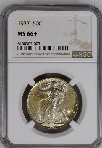 1937 Walking Liberty 50c Silver Half Dollar MS66+ NGC Certified 6100307-003