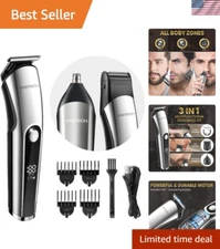 Waterproof 3-in-1 Grooming Kit for Men with USB Charging and Lock Feature