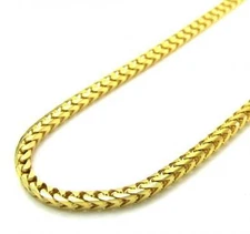 20-24" Inch 1.7mm 14k Yellow Real Gold Cuban Solid Franco Chain Necklace Mens