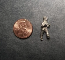 SS Ltd. Lil Folk HO Scale Metal Unpainted Figure #3015 "Ernie Pushing" Pre-Owned