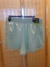 Tek Gear Workout Shorts Womens Size 2X Light Blue Wicking Stretch Fabric Pockets