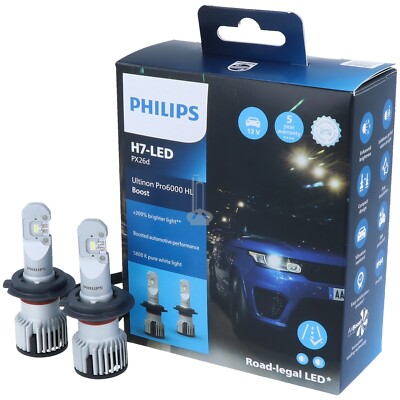 Philips Ultinon Pro6000 Boost H7 LED Up to 300% Brighter and Pure White Light