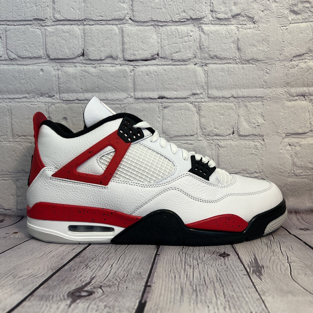 Nike Air Jordan 4 Red Cement Black White Shoes 408452-161 Nike Air Jordan 4 Red Cement Black White Shoes 408452-161