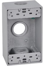 Gray Weatherproof 1-Gang Rectangular Outlet Box