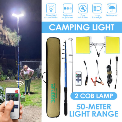 LED Camping Light with Telescopic Lamp Remote Control Rechargeable Outdoor Lamp