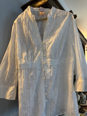 Vtg Y2K Faded Glory Blouse Womens M Blue Babydoll  Boho 2X