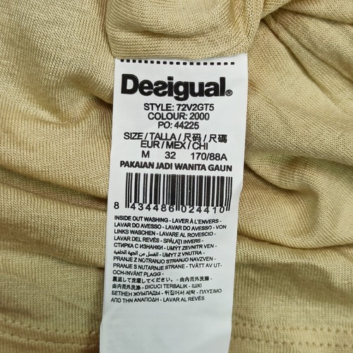 Desigual Vestido Mujer Talla M-38 Negro Beige Encaje Corto Forro Floral 72V2GT5 - Imagen 10 de 12