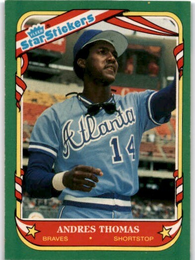ANDRES THOMAS 1987 Fleer Star Stickers #117 Atlanta Braves