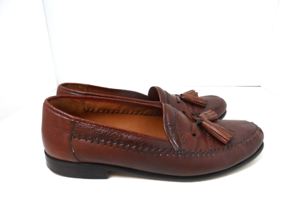 Brass Boot Mens Brown‎ Leather Tassel Loafers Slip On Casual Shoes Spain Size 9 Brass Boot Mens Brown Leather Tassel Loafers Slip On Casual  main image 4