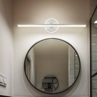 Spiegelleuchte Wandlampe Badezimmerleuchte Led IP44 Metall Nickel Opal L 60,8 Cm