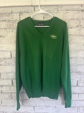 VINTAGE PINE STATE Kenny Cream Ale V-NECK SWEATER MENS XL MADE IN USA Green