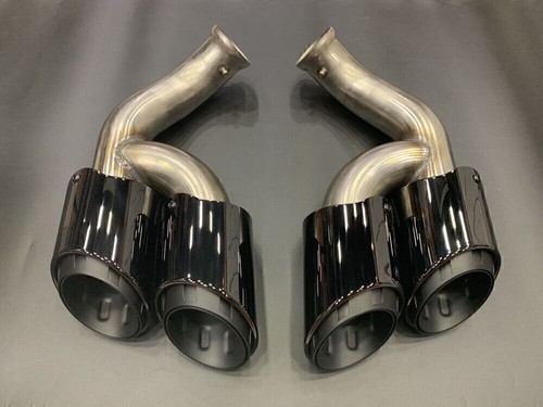 Tubo silenciador puntas de escape trasero para Porsche Cayenne V6 2015-2017 2016 estilo GTS - Imagen 3 de 8