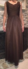 Belsoie Women  s Prom/Bridesmaid/Cocktail Chiffon Style Dress Brown NWT Size 8