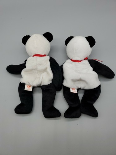 TY Beanie Baby - Fortune X2 the Panda Bear (8 inch) 1 tag, 1 no tag - Picture 4 of 8