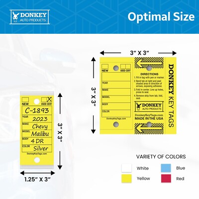 Timbro Personalizzato 250 Etichette Portachiavi Per Concessionari Auto - Autolaminanti, Angoli Arrotondati, Colori Vari Ez-line Key Tags Ez407 - Foto 6