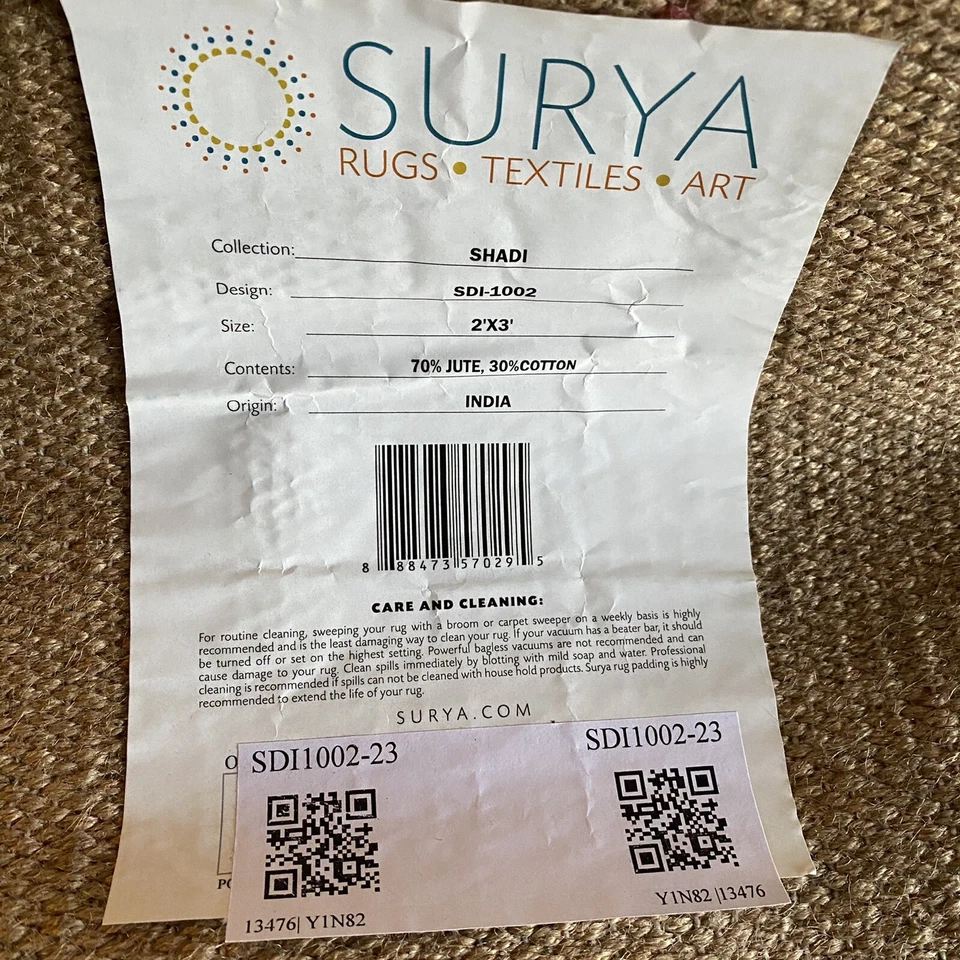 Small Oriental Rug Surya SDI-1002 Shadi, 2' x 3', Khaki & Bright Pink NEW - Image 3 of 3