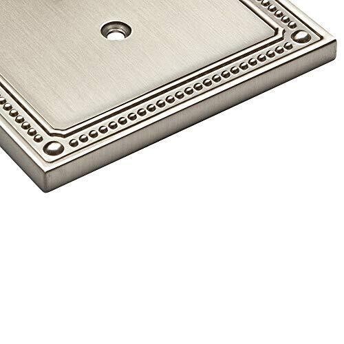 Beaded Nickel Quad Decorator Wall Plate GFCI Quad Rocker Gang 