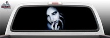 Vampire in Dark Woman Sexy Girl Fangs Rear Window Graphic Decal SUV Truck Perf