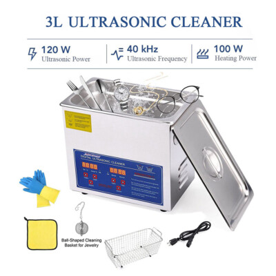 3L Digital Ultrasonic Cleaner Ultra Sonic Bath Cleaning Tank Timer ...