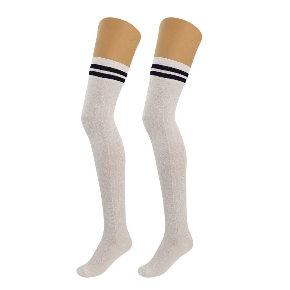 1 Pair Over Knee Thigh High Knitted Socks for Women Warm Stocking Long Boot Sock - Image 3 of 4