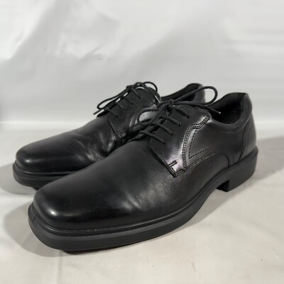 ECCO Helsinki 2.0 Plain Toe Tie Oxford Men's US 12 46 Buffed Leather Black Shoes