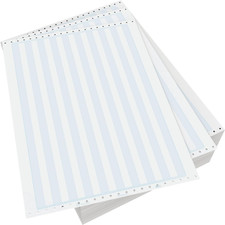 Continuous Computer Paper 14-7/8" X 11" with 1/2" Green Bar 1 Part 92 Bright 20L