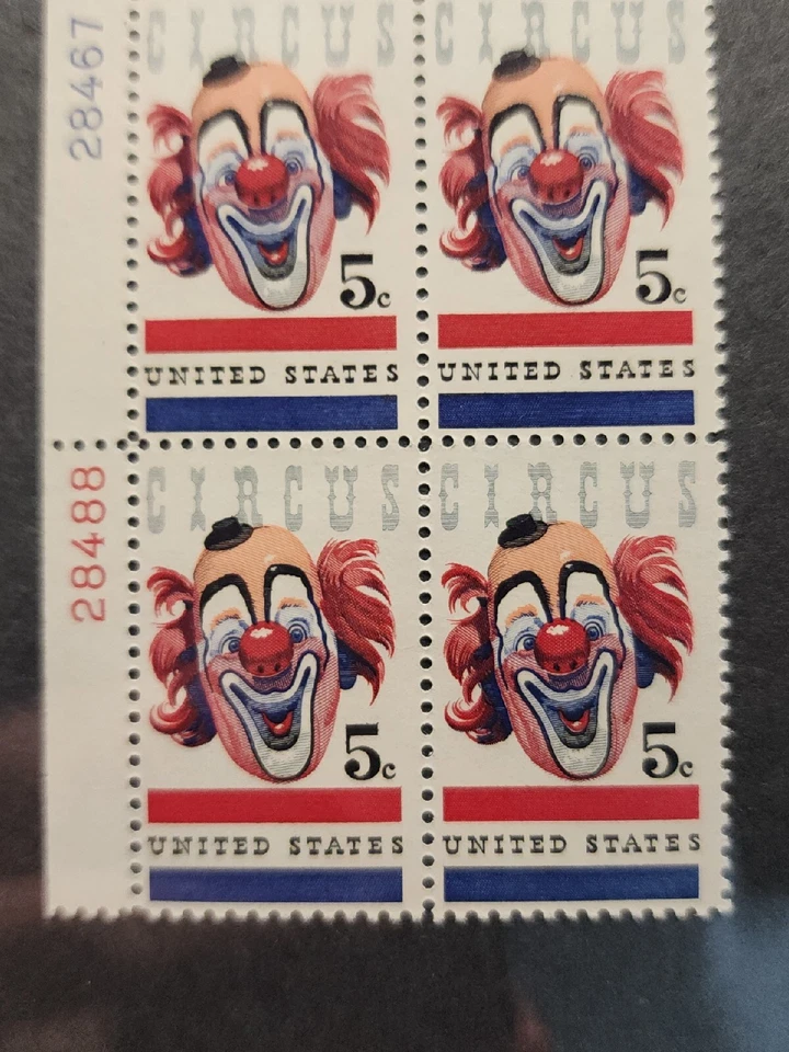 US Stamp Scott #1307 5c American Circus Issue Plate Block Unused - #B114 - Image 3 of 3