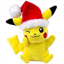 Pokemon Pikachu Holiday Plush 12" Winking Santa Hat Christmas 2017 Rare NWT
