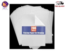 Tracing Paper for Drawing Trace Paper -PSLER 200 Sheets White Translucent Traci