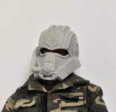3d Printed Armored COBRA COMMANDER HELMET 1:6th Scale Fits 12'' GI Joe Figures