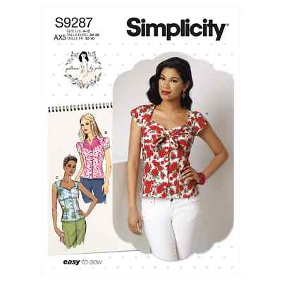 Simplicity Schnittmuster S9287 Misses' Sweetheart-Ausschnitt Blusen