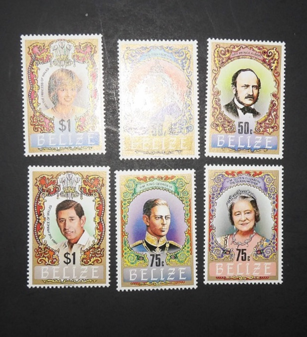BELIZE SCOTT #732-737 PRINCESS DIANA HOUSE OF TUDOR MNH SET OF 6