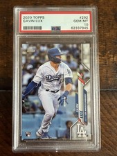 2020 Topps GAVIN LUX ROOKIE CARD PSA 10 Gem Mint - DODGERS/REDS/RAYS. rookie card picture