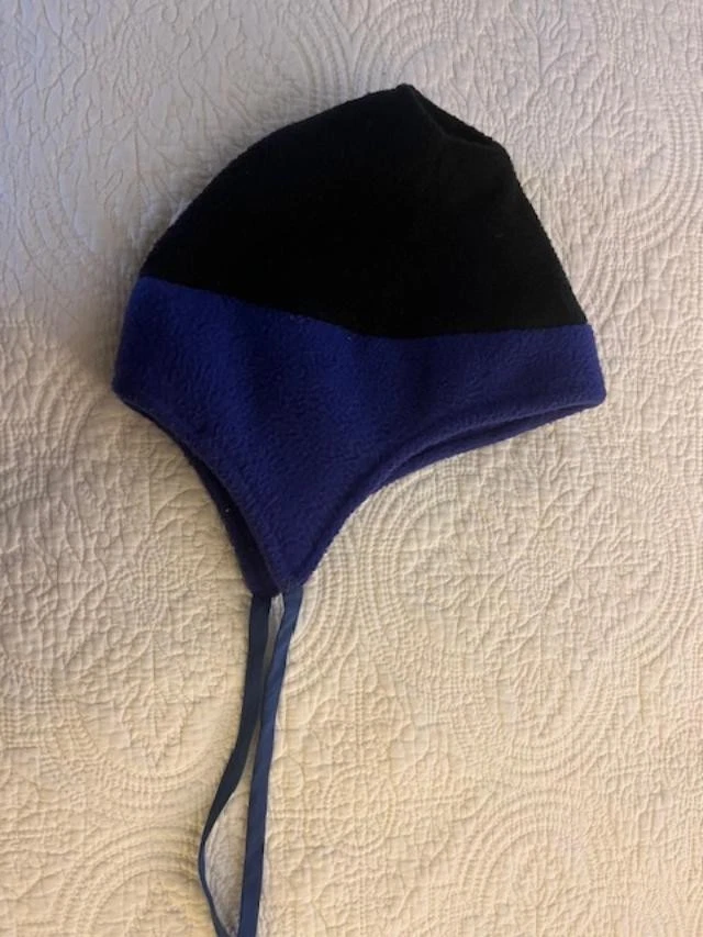 LL Bean Polar Plus Fleece Winter Hat Black Purple Large XL