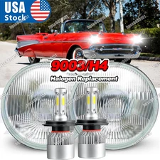 pair 7" Inch Round LED Headlights Hi/LO Sealed Beam For Chevy Bel Air 1955-1957