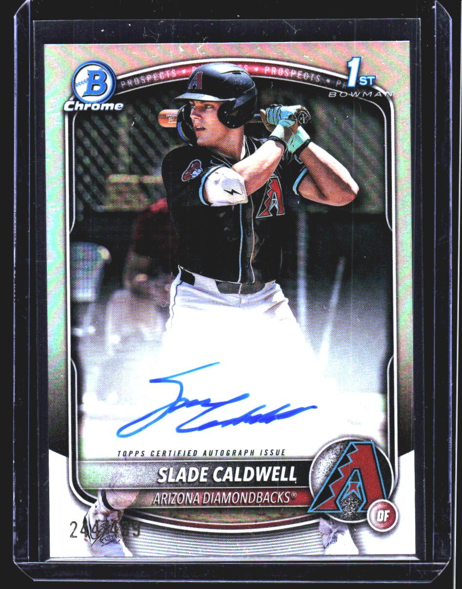 2025 Bowman #CPA-SC Slade Caldwell Chrome Prospect Autographs Refractor #/499